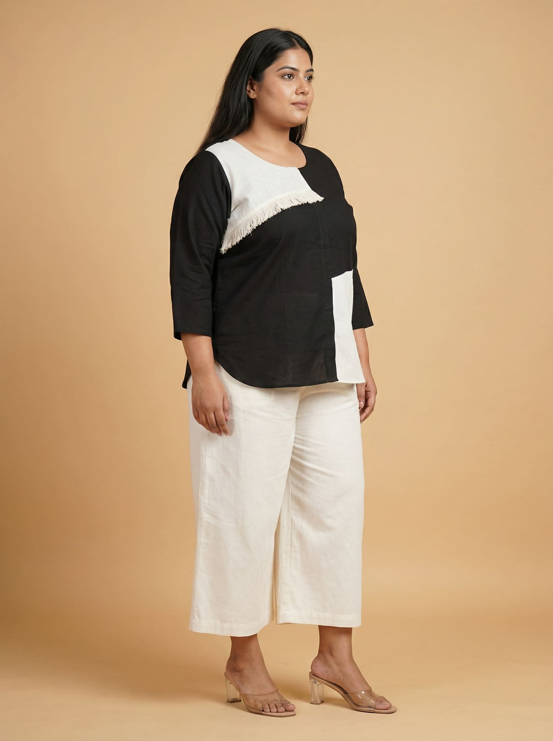 Mandarin Collar Plus Size Top