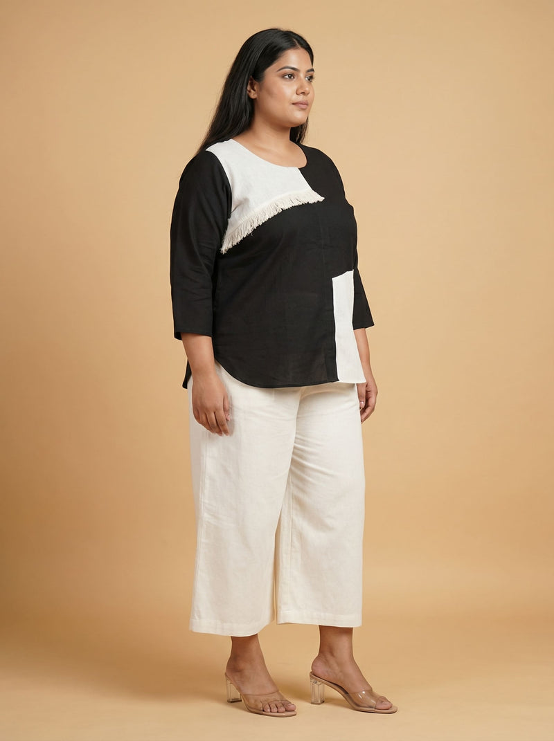Mandarin Collar Plus Size Top