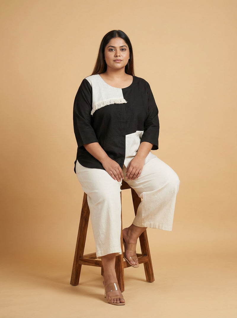 Mandarin Collar Plus Size Top