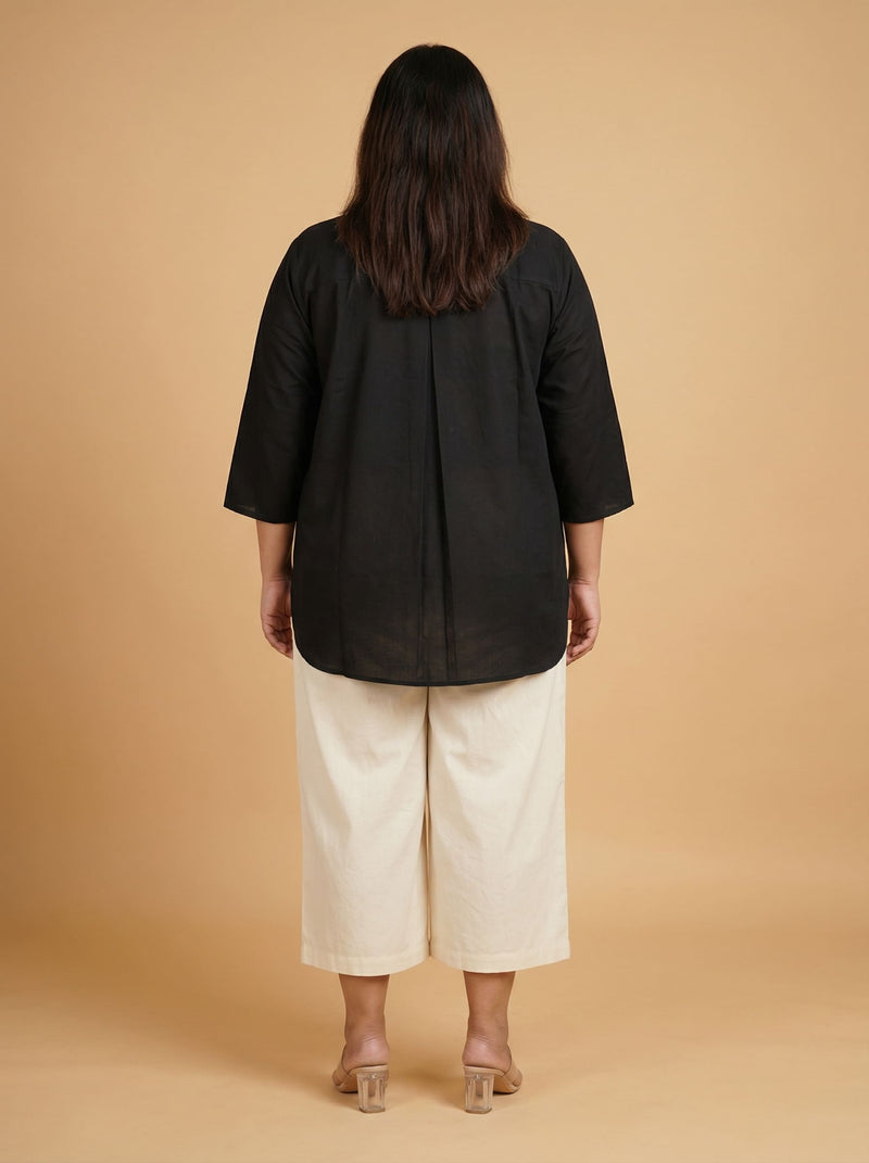 Mandarin Collar Plus Size Top