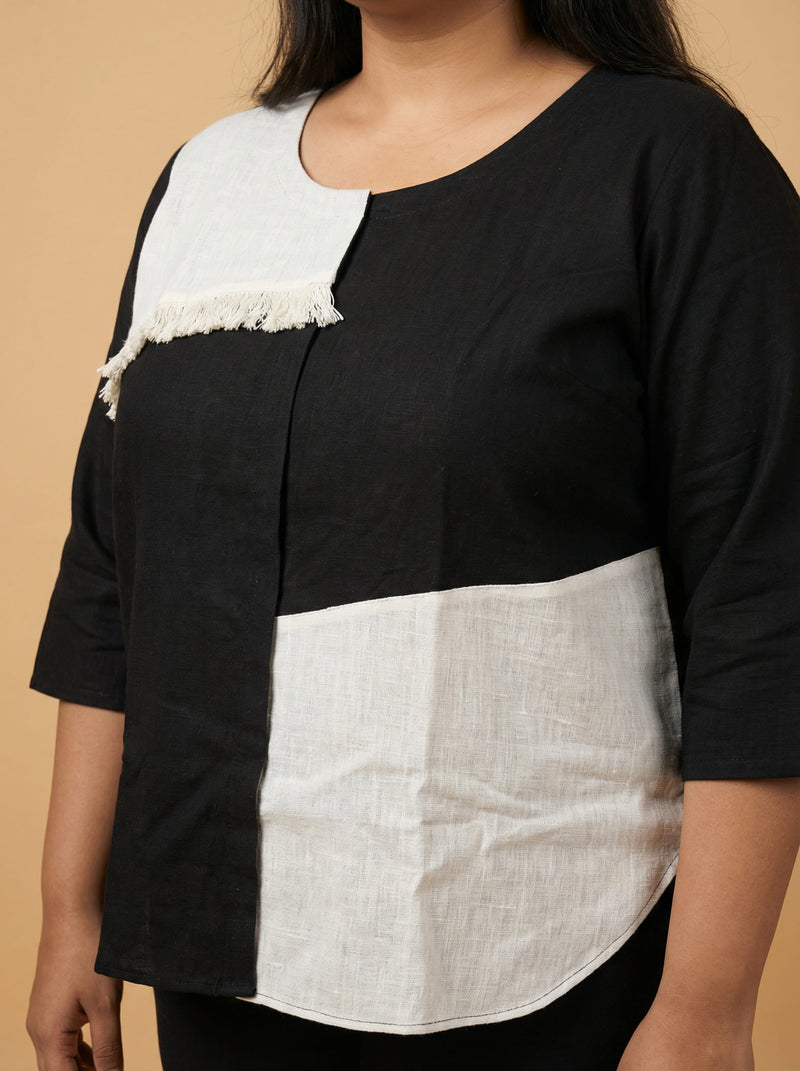 Mandarin Collar Plus Size Top