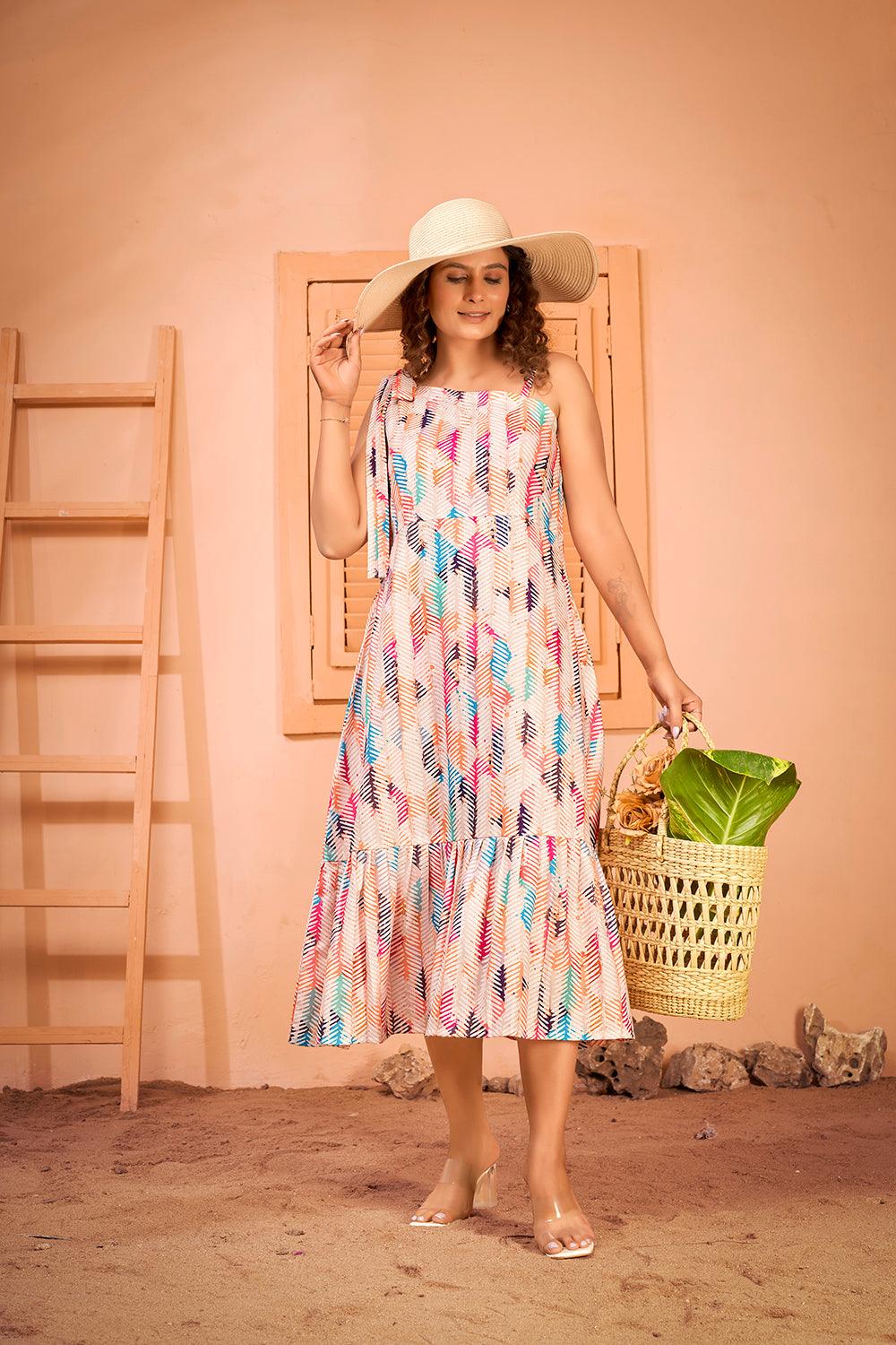 Floral Printed One Shoulder Summer Maxi Dress - Curvy Lane