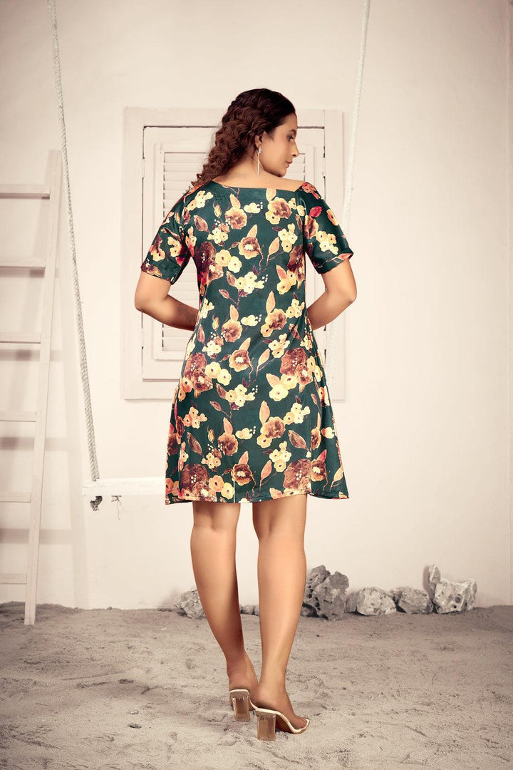 Summer Wear One Shoulder Floral Printed Dress - Curvy Lane