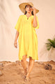 Beach Wear V Neck Yellow Kaftan Cover Up Dress