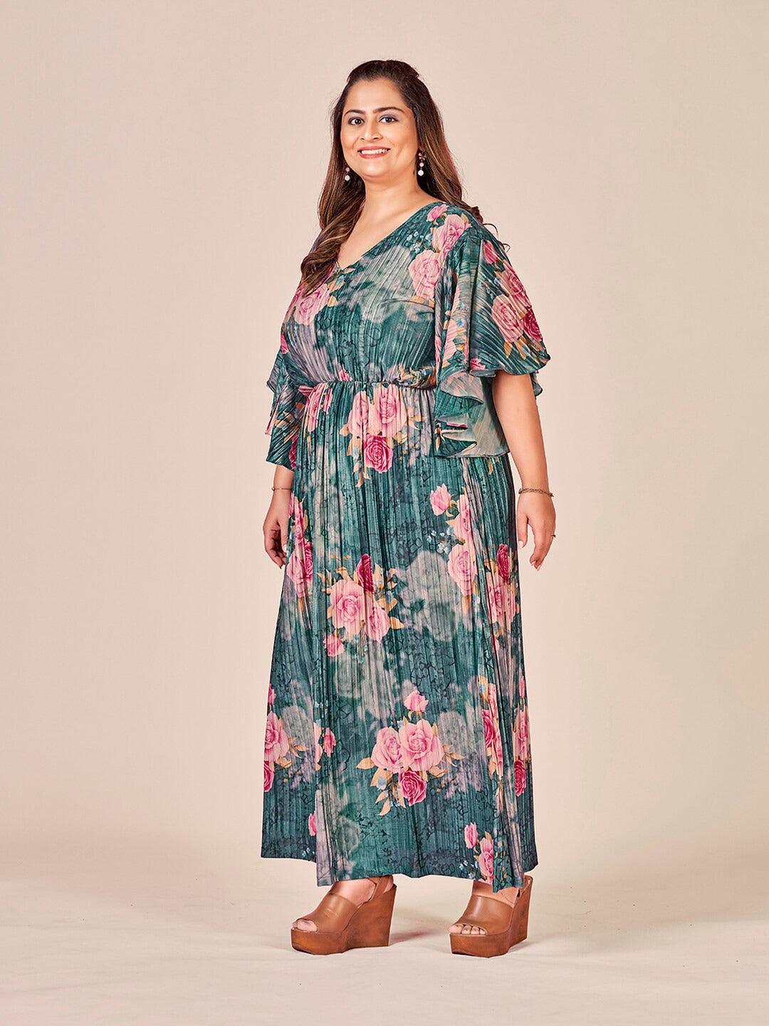 Curvy Lane Women Plus Size Floral Printed Dress - Curvy Lane