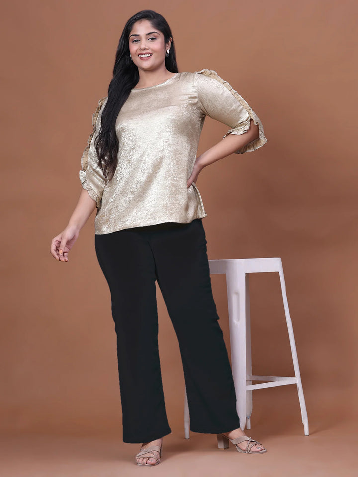 Golden shimmer top for women