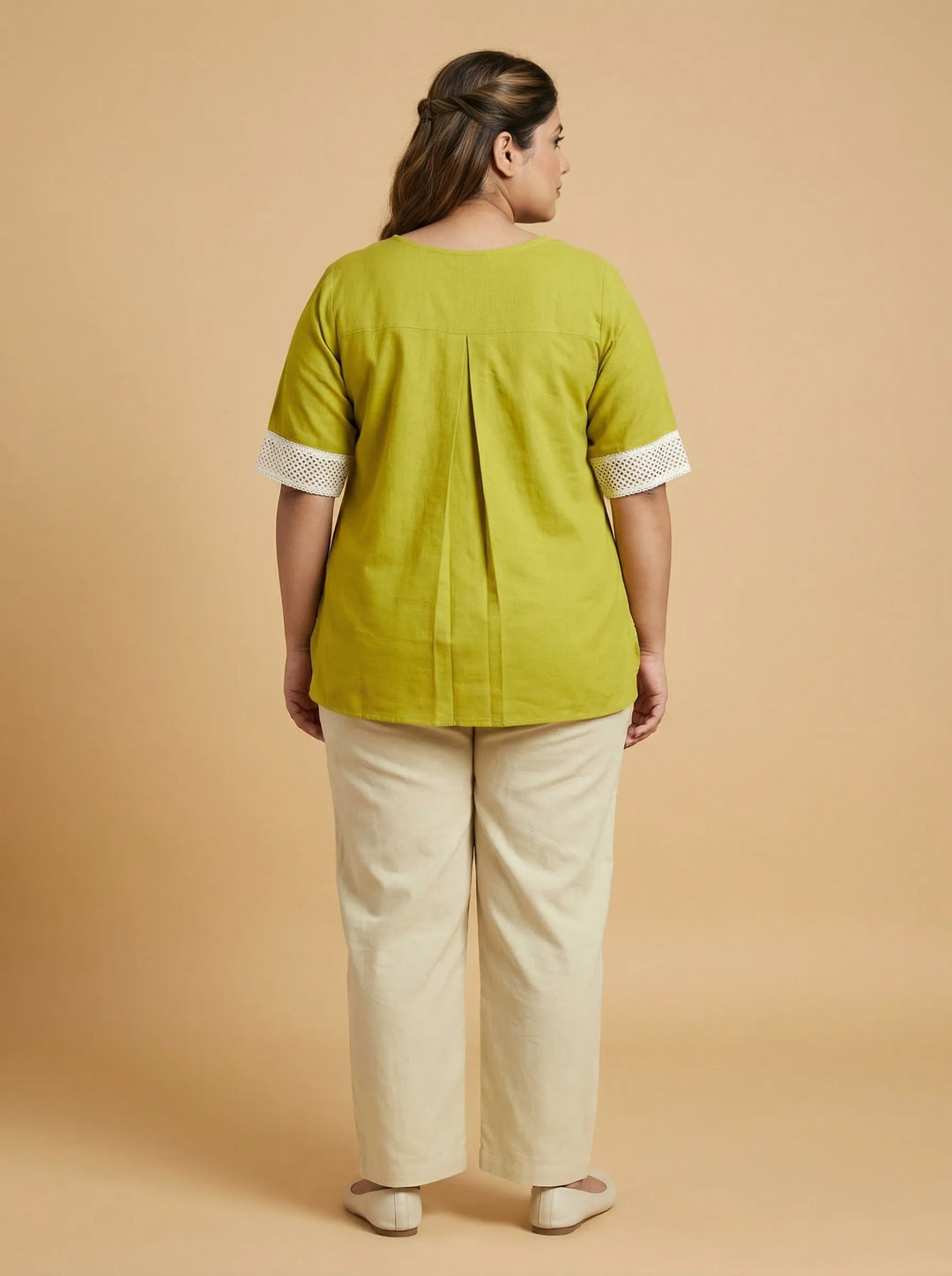 Parrot Green Cotton Top For Women