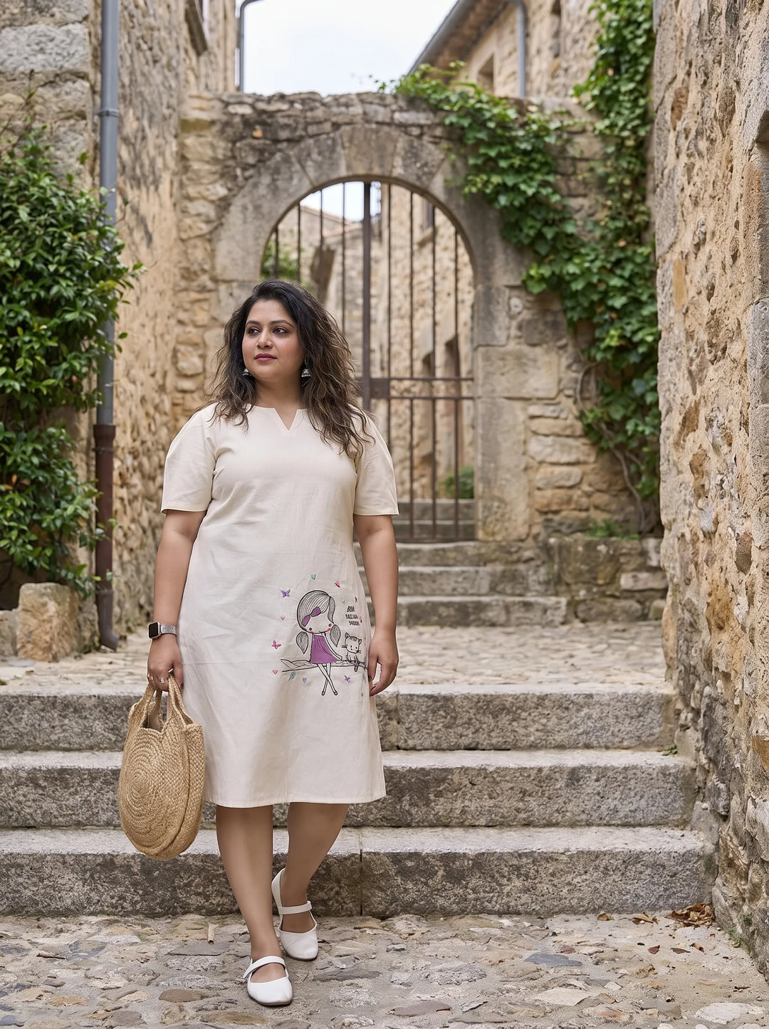 Off White Casual Summer Dress