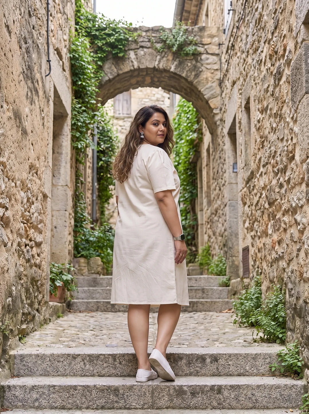 Off White Casual Summer Dress