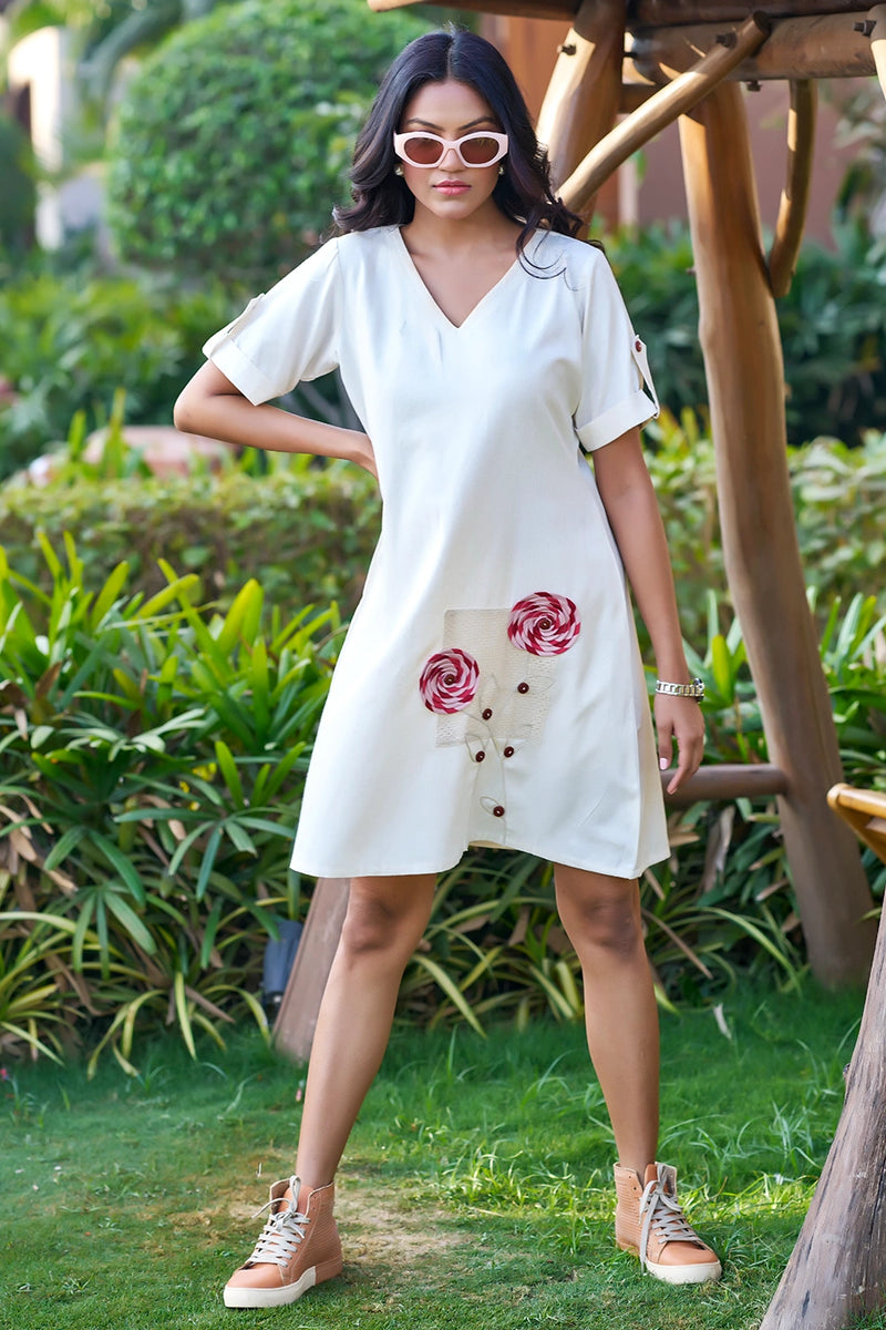 off white casual vacation dress for women