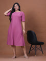 Pink A-Line Plus Size Party Wear Dress