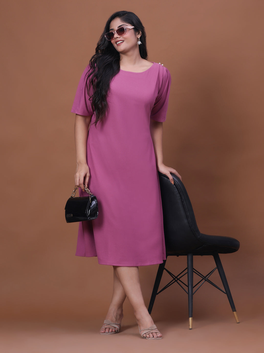 party wear dress straight hemline