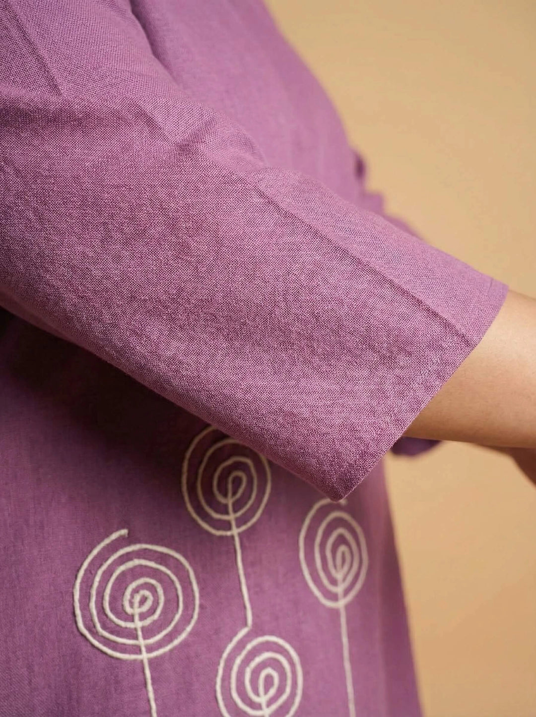 Mauve Cotton Dori Work Casual Top Women