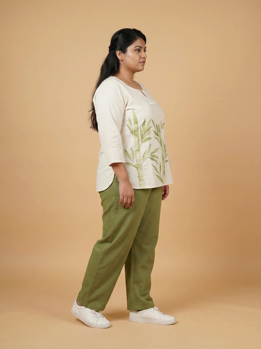 Off White Cord Work Cotton Top