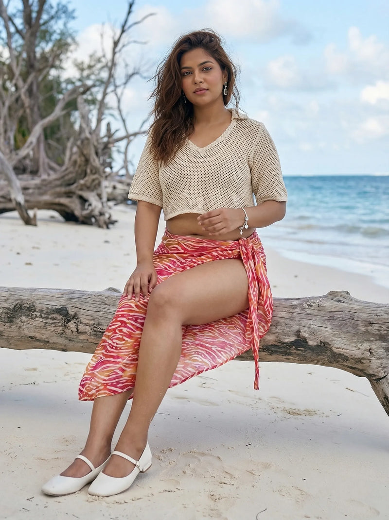 Curveylane's multicolor stylish beachwear bikini coverup