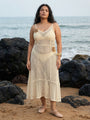 Off White Plus Size Beach Wear Knitted Cover Up Dress
