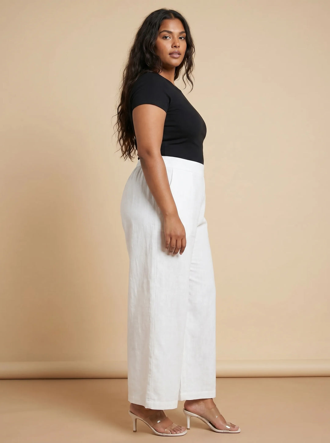 White Stylish Wide Leg Pant for Women