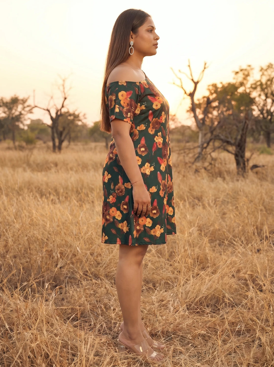 Summer Wear One Shoulder Floral Printed Dress