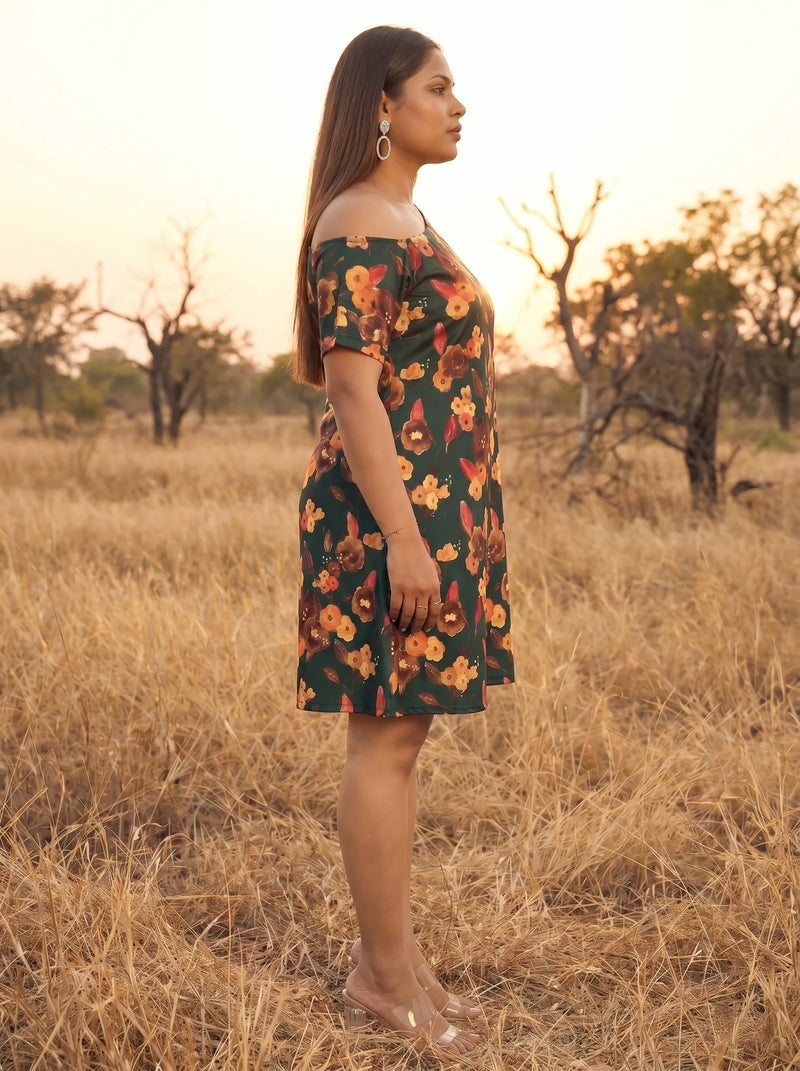 Summer Wear One Shoulder Floral Printed Dress
