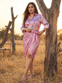 Floral Printed Shirt Dress with Beach Wear Sarong Skirt Cover Up Set