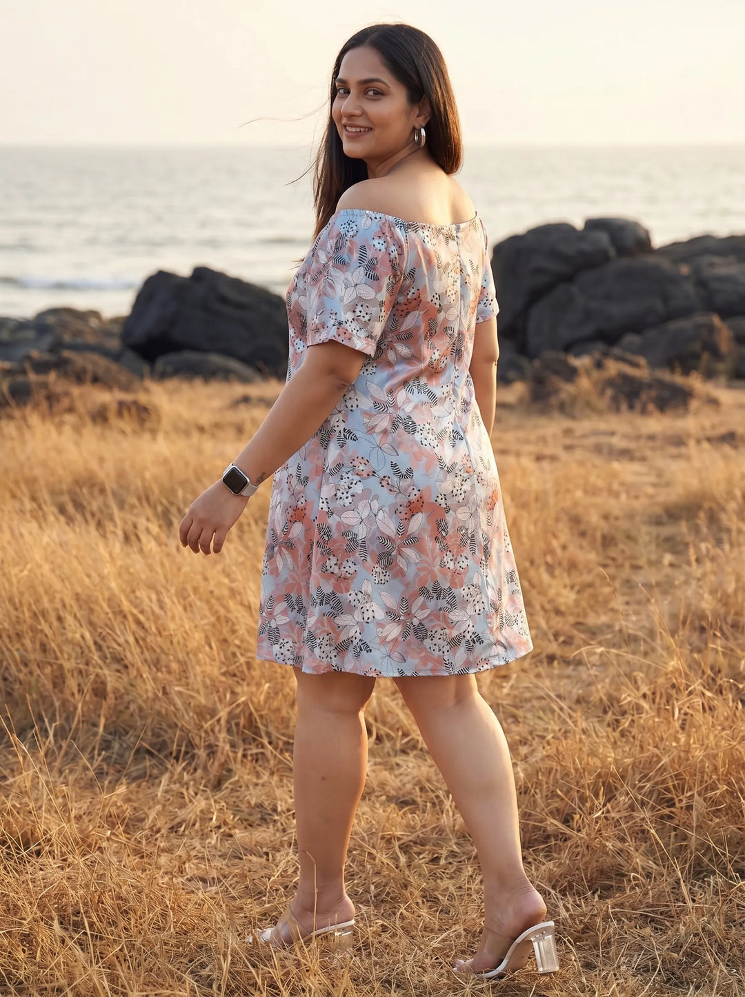 Floral Printed A-Line Summer Dress