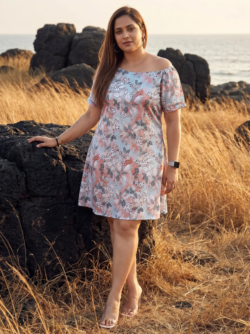 Floral Printed A-Line Summer Dress
