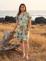 Green Floral Printed Shirt Dress