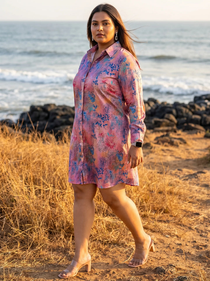 Floral Printed Summer Shirt Dress