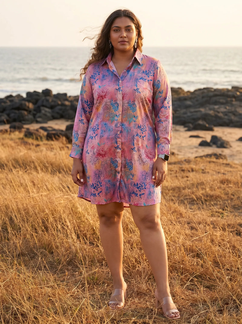 Floral Printed Summer Shirt Dress
