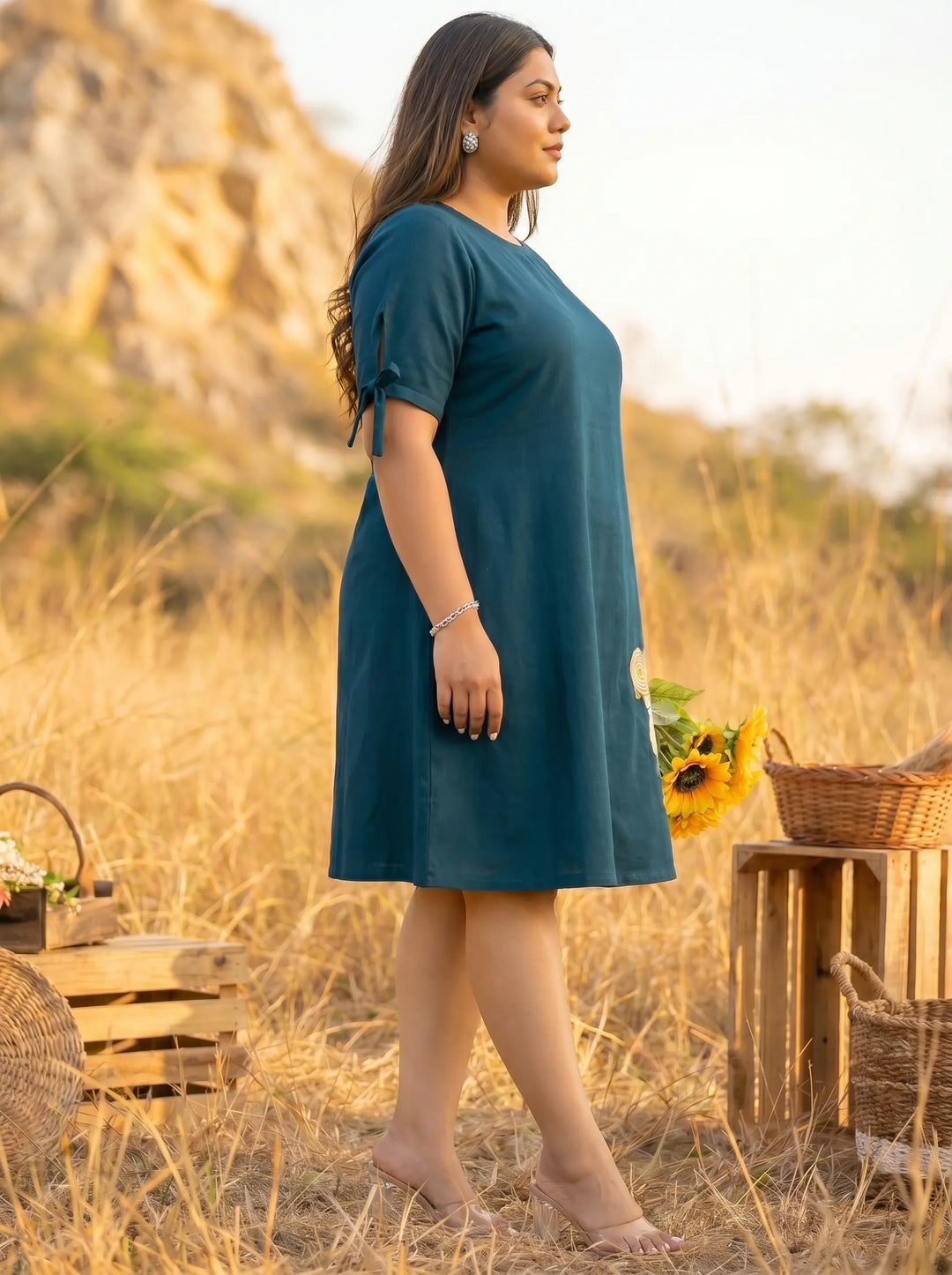 Plus Size Hand Painted Quirky A Line Dress