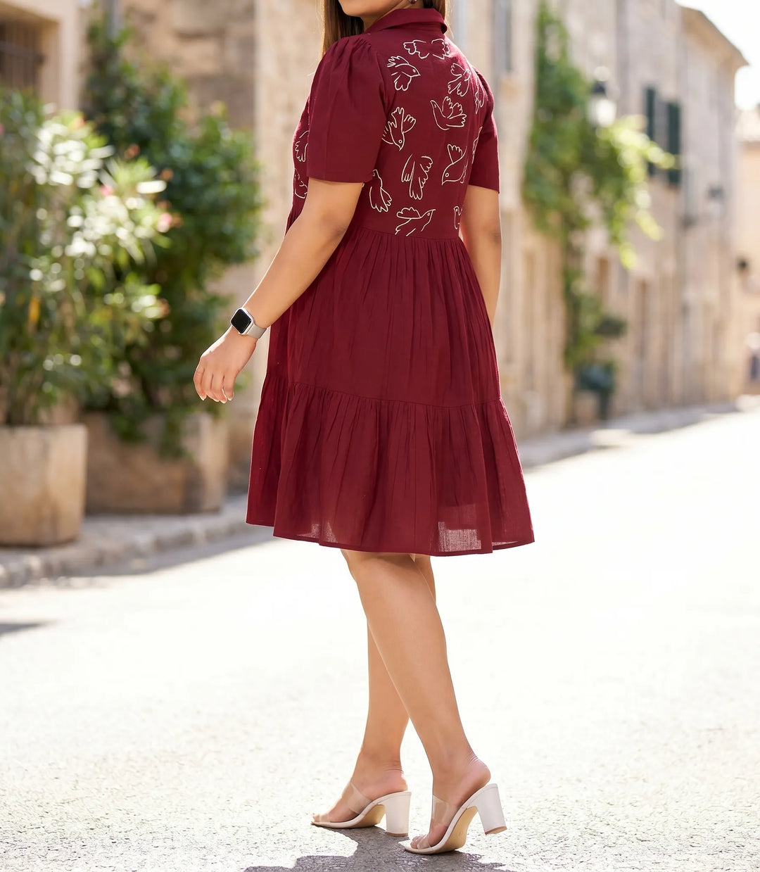Shirt Collar Cotton Fit & Flare Summer Dress