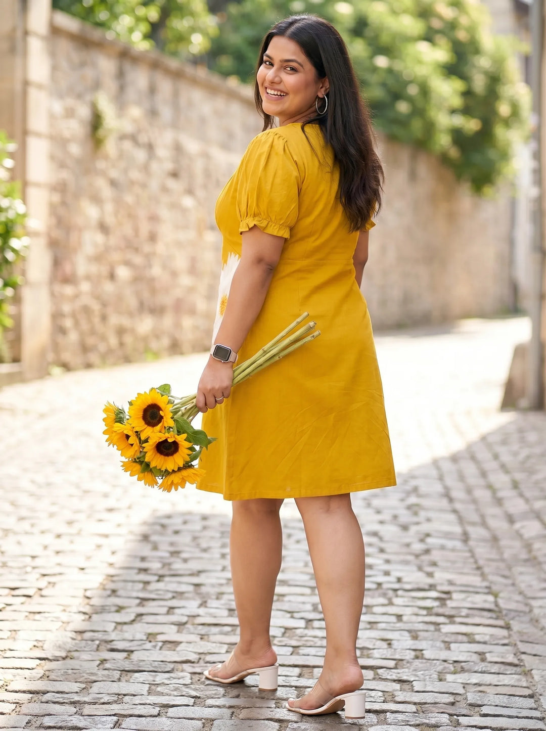 Plus Size Hand Painted Quirky A Line Summer Dress