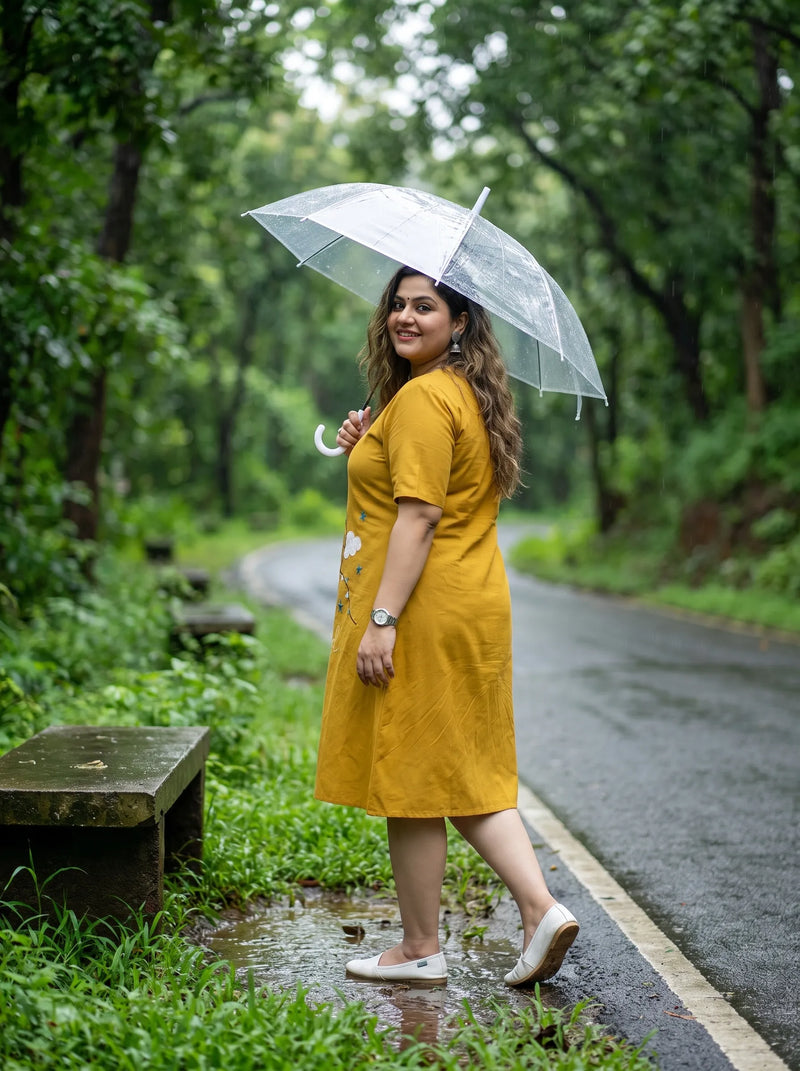 Mustard Yellow Casual Summer Dress