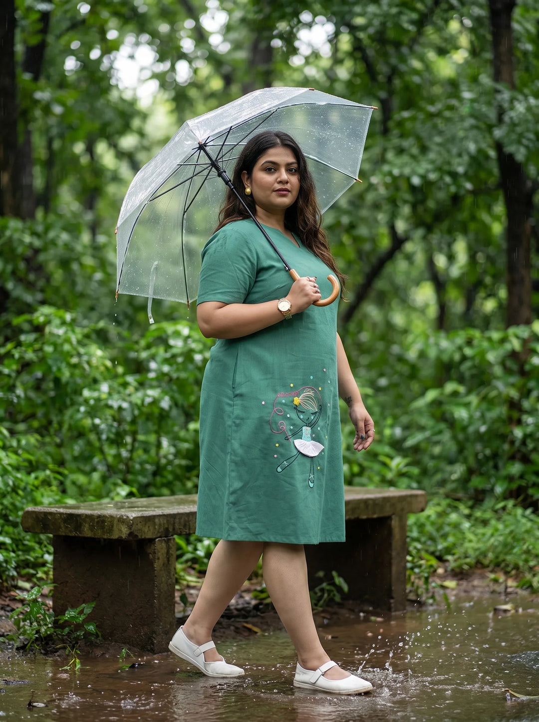 Teal Green Casual Summer Dress