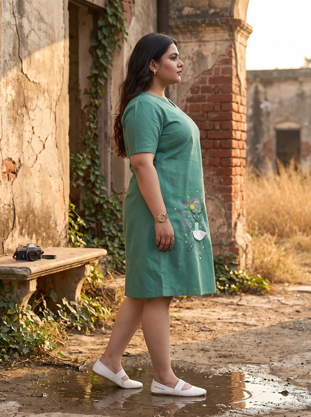 Teal Green Casual Summer Dress