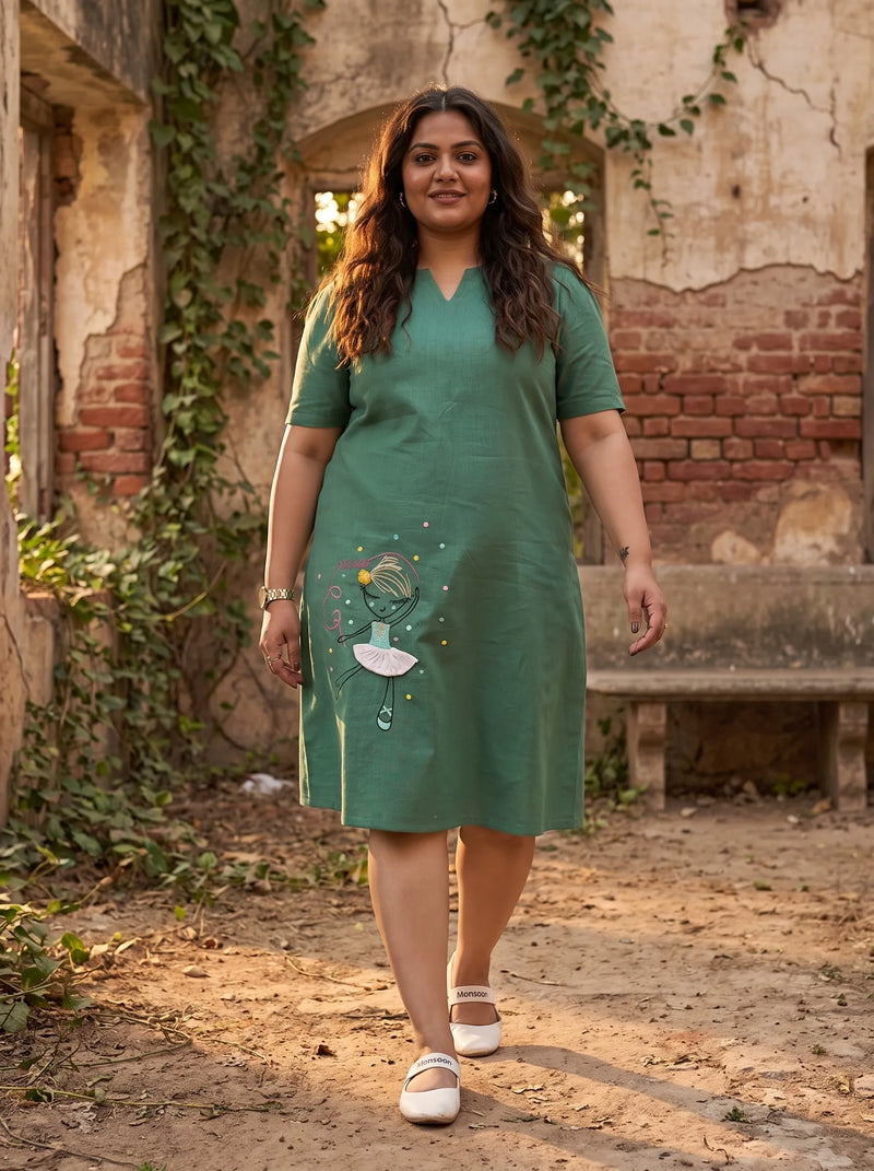 Teal Green Casual Summer Dress