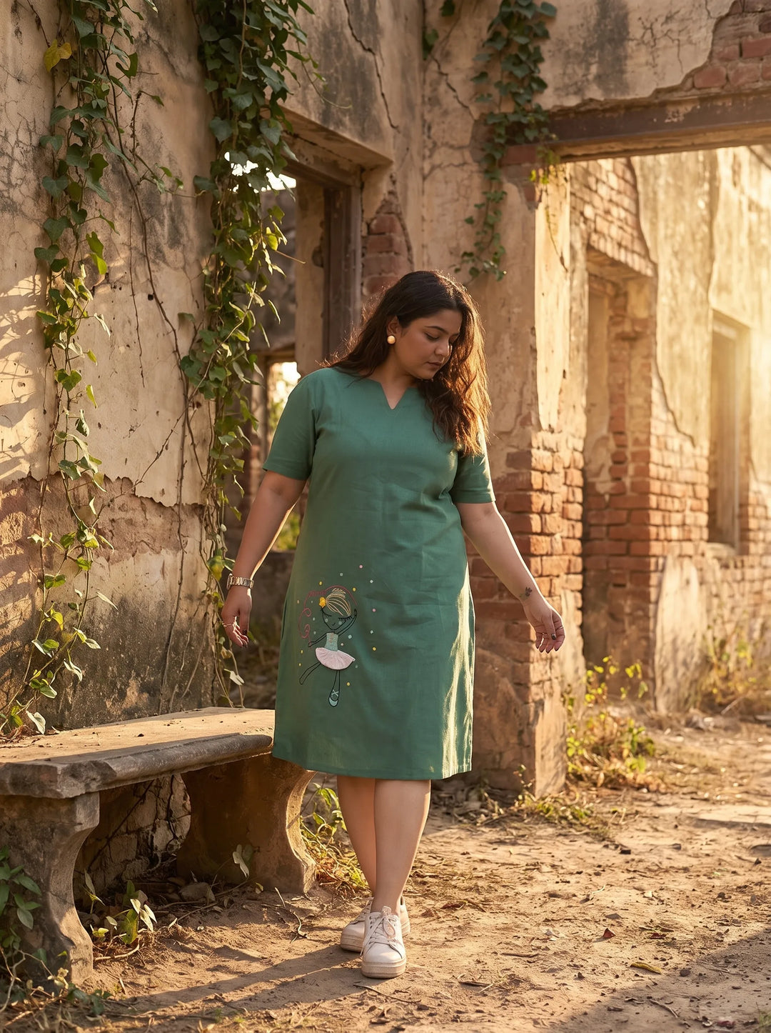 Teal Green Casual Summer Dress