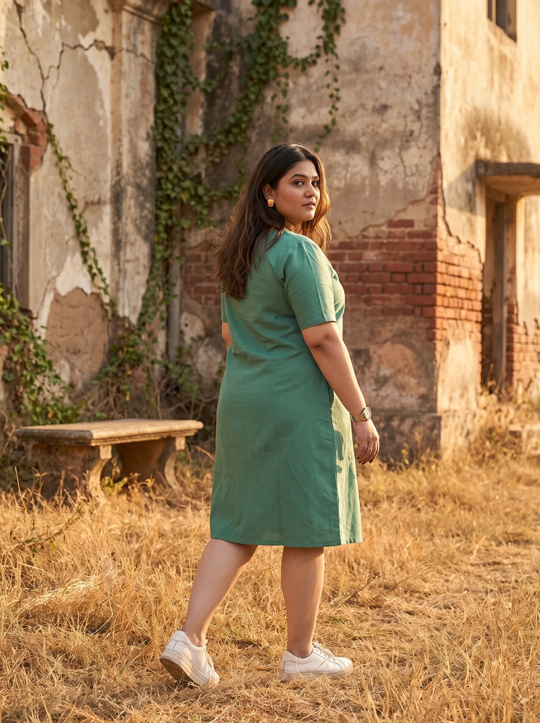 Teal Green Casual Summer Dress