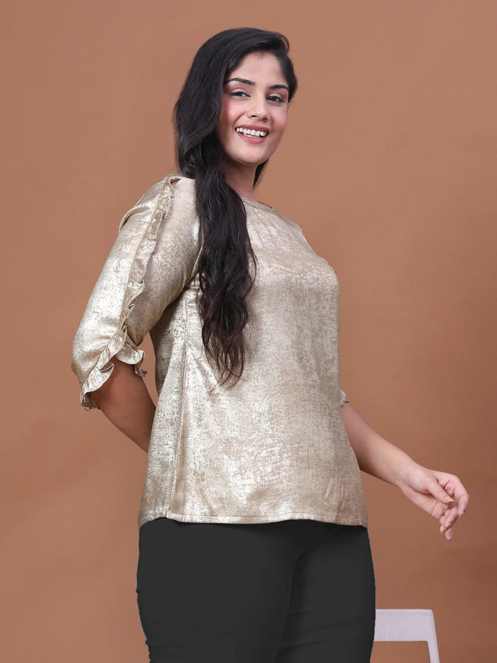 Golden shimmer top for women
