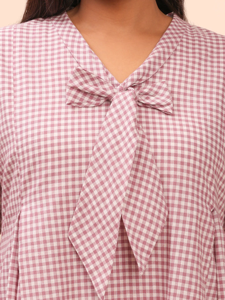 Purple cotton casual summer dress