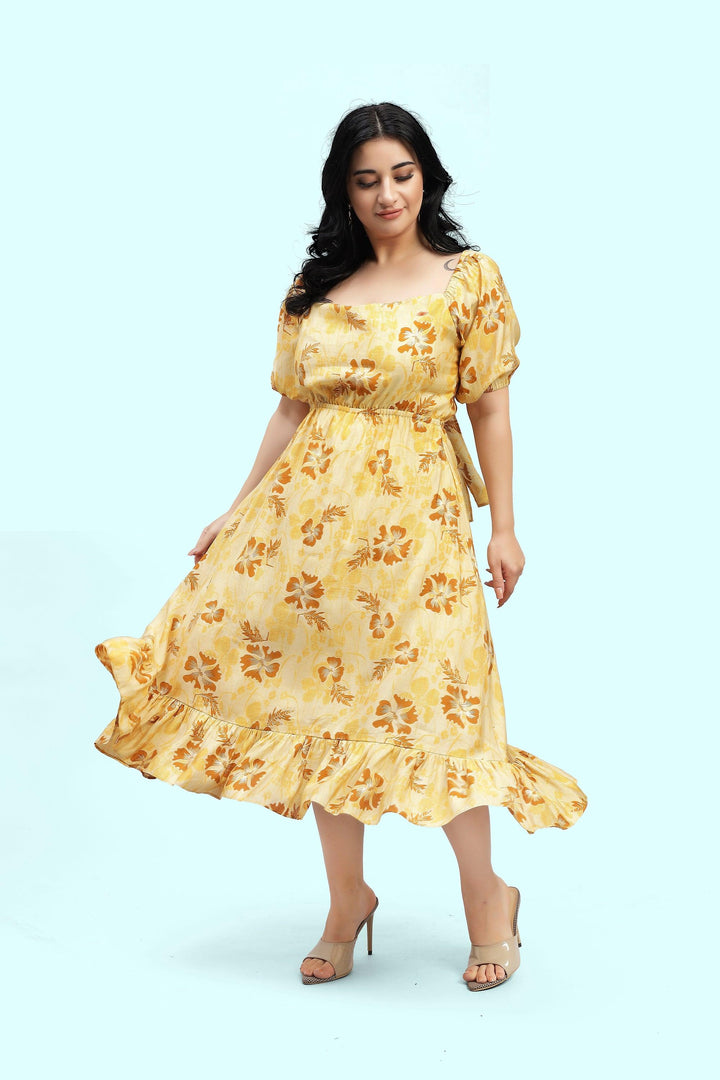 Curvy Lane Women Plus Size Raglan Sleeves Floral Dress - Curvy Lane