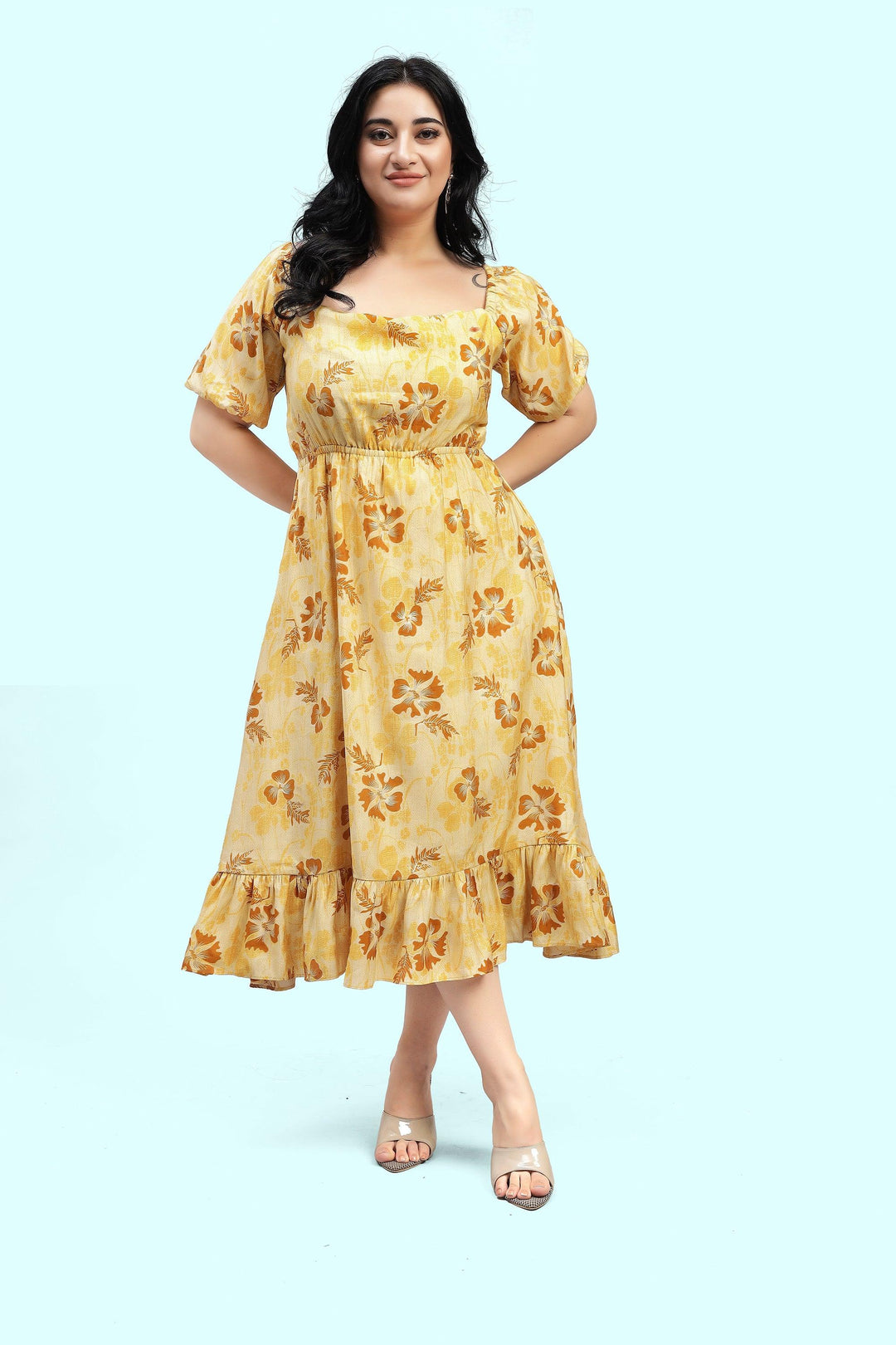 Curvy Lane Women Plus Size Raglan Sleeves Floral Dress - Curvy Lane