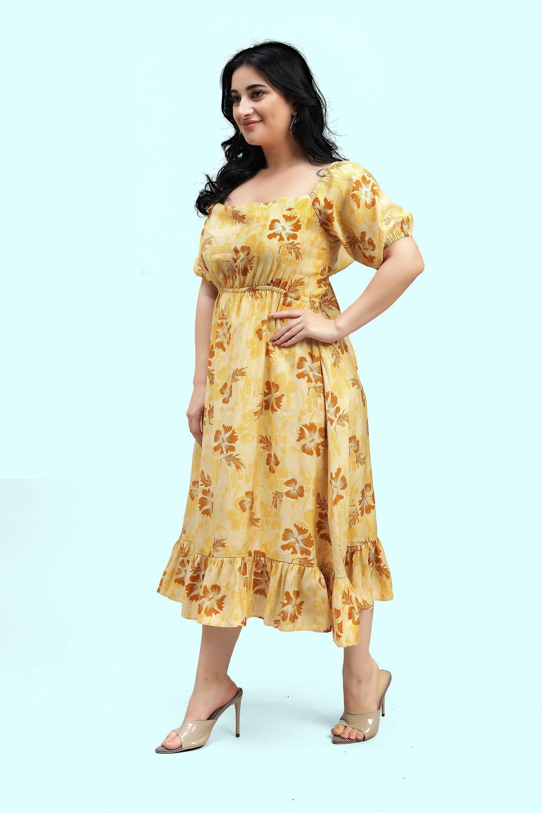 Curvy Lane Women Plus Size Raglan Sleeves Floral Dress - Curvy Lane