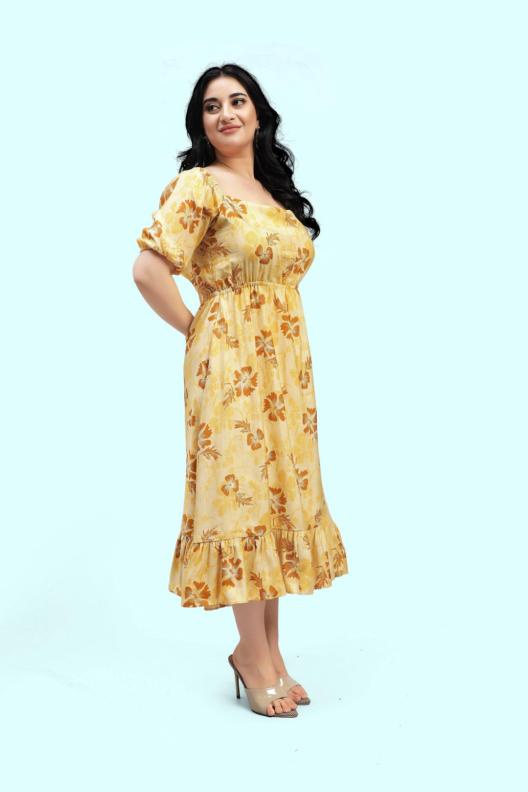 Curvy Lane Women Plus Size Raglan Sleeves Floral Dress - Curvy Lane