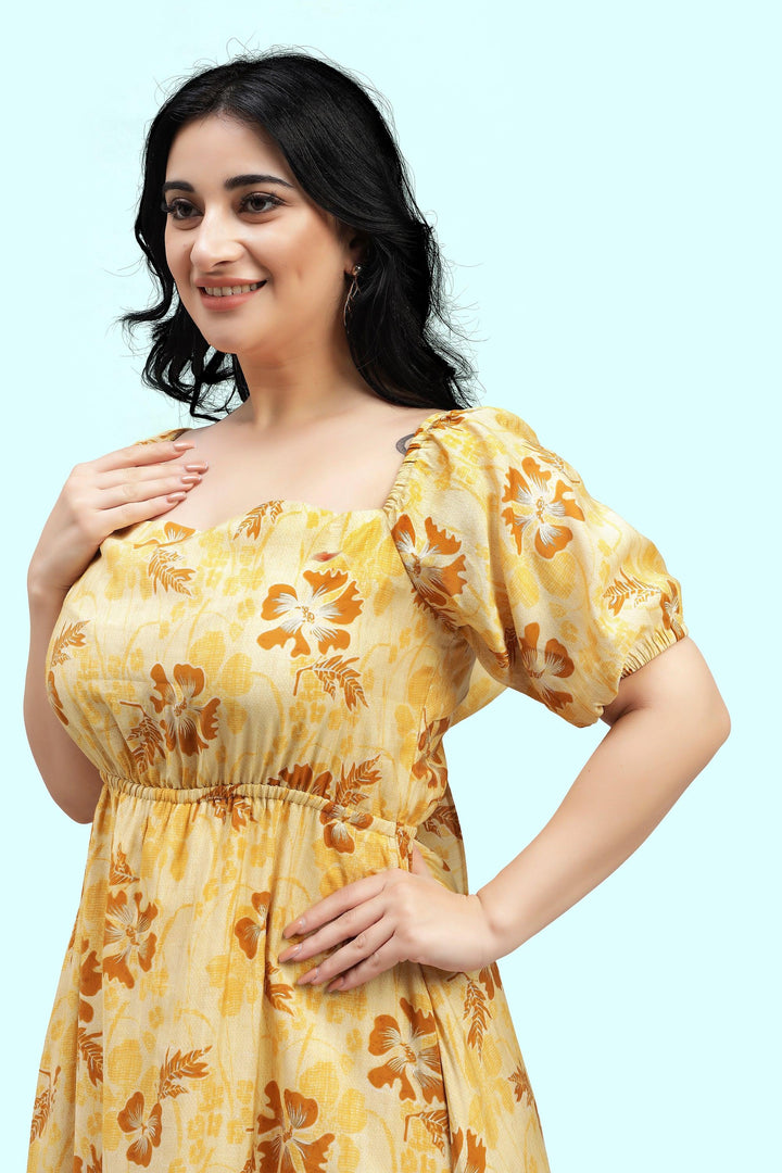 Curvy Lane Women Plus Size Raglan Sleeves Floral Dress - Curvy Lane