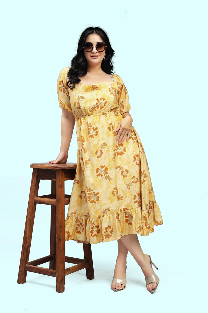 Curvy Lane Women Plus Size Raglan Sleeves Floral Dress - Curvy Lane