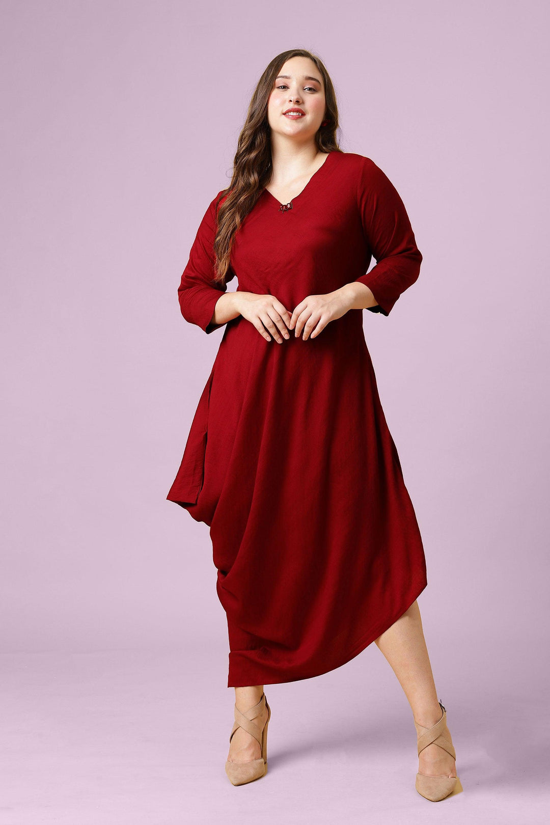 Curvy Lane Women Plus Size Drape Styled Sliming Evening Dress Curvy Lane Women Plus Size Drape Styled Sliming Evening Dress