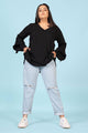 Curvy Lane Women Plus Size Over Lap Top with Flare Sleeves