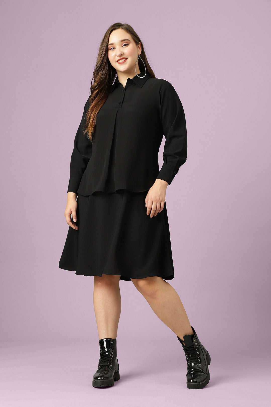 Curvy Lane Women Plus Size Shirt Collar Office Wear Tunic - Curvy Lane