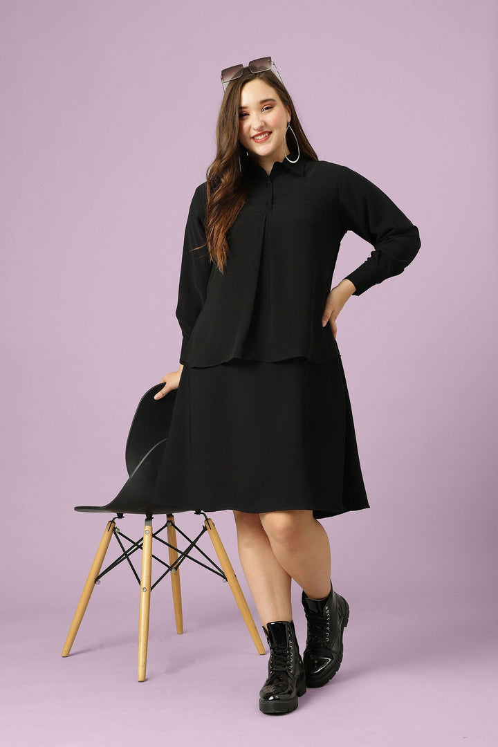 Curvy Lane Women Plus Size Shirt Collar Office Wear Tunic - Curvy Lane